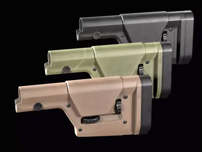 AR 15 stock Magpul PRS GEN3 Low-poly 3D model