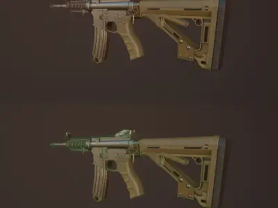 M4 carbine Low-poly 3D model 3