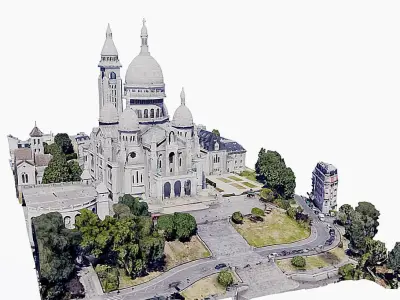 Sacred Heart - sacre coeur  Low-poly 3D model