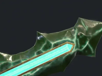 Fantasy Stylish- Dagger of Crystal Low-poly 3D model