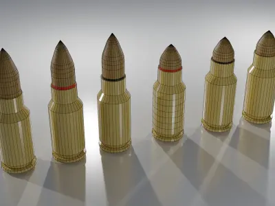 Modular Low Poly Ammo Pack Low-poly 3D model