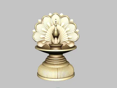 oil lamp peacock 3D model