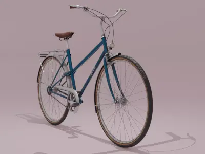 Realistic Vintage City Bicycle PBR 3D Model 3D model