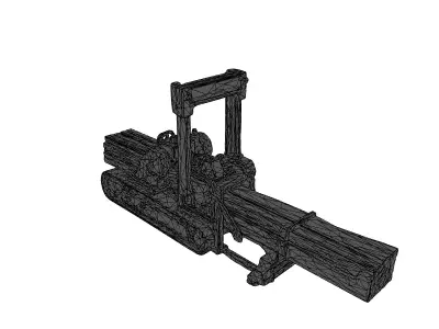 Tracked Wood Processing Machine Low-poly 3D model