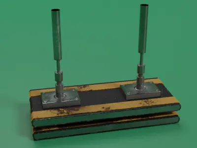 Industrial conveyor roller Low-poly 3D model