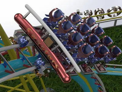 High Detail Roller Coaster 3D Model  Real Scale Amusement Ride 3D model