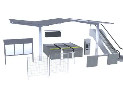 Train Platform Elements 3D model