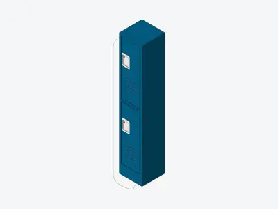 Locker - Metal - Locka - Classic Extra - Double Tier Low-poly 3D model