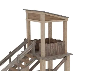 Medieval Watch Tower Low-poly 3D model