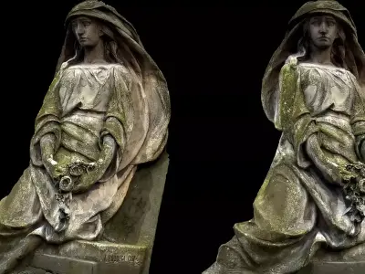 monument art woman sculpture front part photogrammetry Low-poly 3D model