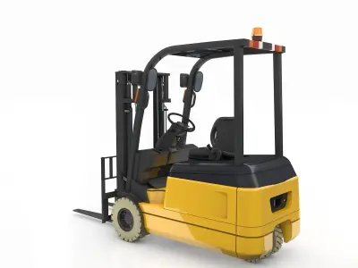 Forklift 3 Wheel Rigged 3D model