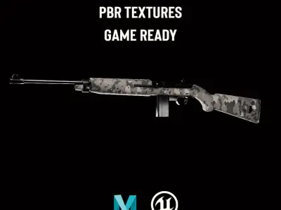 Carbine M1 Low poly Game ready Low-poly 3D model
