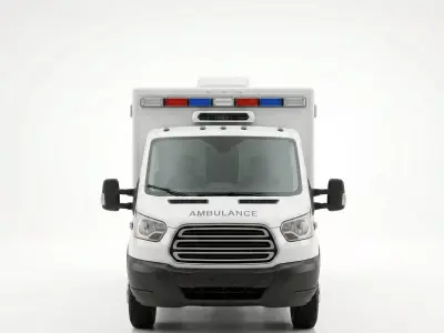 Modern Emergency Ambulance Low-poly 3D model