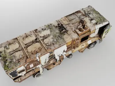 destroyed russian KAMAZ-63968 Typhoon-K MRAP vehicle  3D model