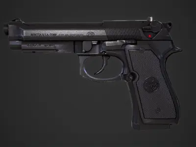 Beretta M9A1 Tactical Pistol Low-poly 3D model