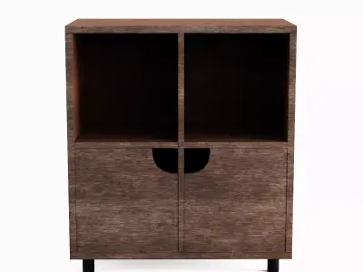 Simple Bookcase A 03 Low-poly 3D model