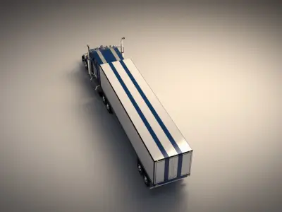 Low-Poly Cartoon Lorry Truck Low-poly 3D model