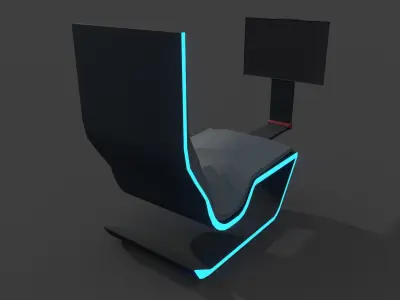 Sci-Fi Chair 02 Low-poly 3D model