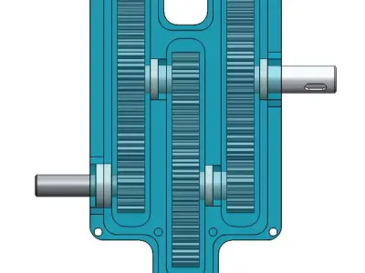 Speed reduction gearbox 3D model