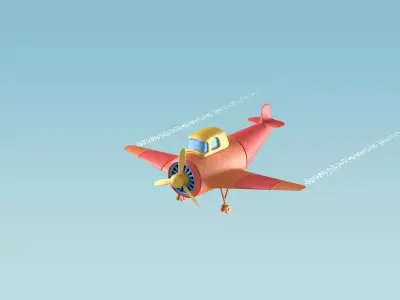 airplane cartoon 3d model animation 3D model