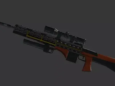 Assault rifle Low-poly 3D model get