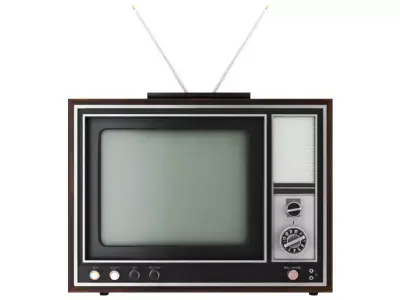Old color TV 3D model