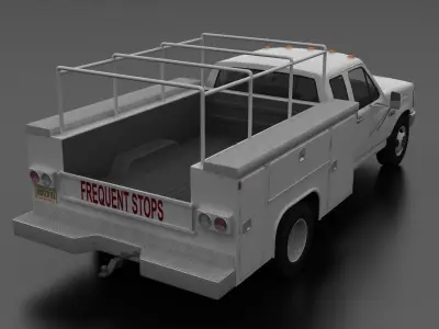F-Series F-350 DRW SuperCab Service Utility Truck 1992 Low-poly 3D model