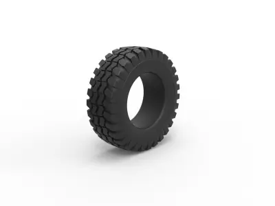 Offroad tire 24 Scale 1 to 10 3D print model