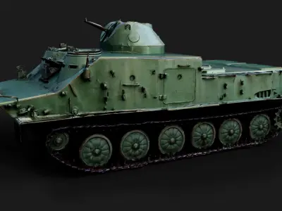 military soviet floating tank PBR photogrammetry Low-poly 3D model
