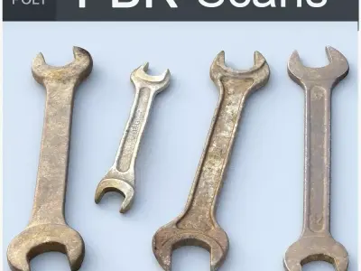 Wrenchs High Poly wrenches 3D model
