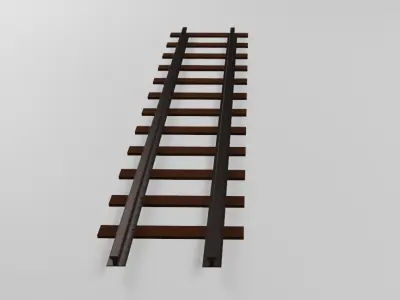 Train Track - Rail - Trilho de Trem Low-poly 3D model