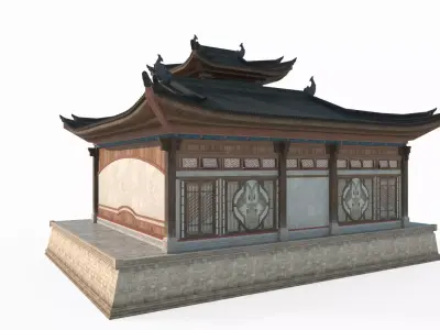 Asian Ancient Architecture Treasure Palace 3D model