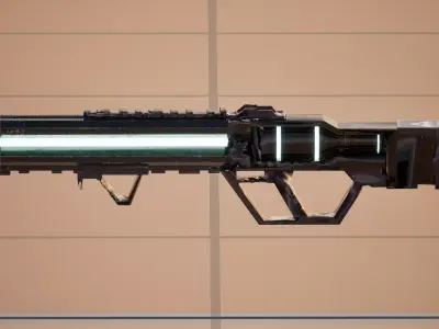 LowPolygon Scifi Rifle 3D model  Low-poly 3D model