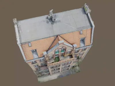 19th-century tenement house with outbuildings 3D model