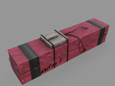 Semtex A box with wire wrapped Low-poly 3D model