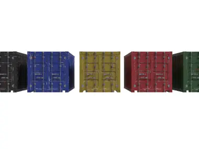 Container Collection Low-poly 3D model