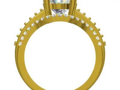 Antique Diamond Trinity Band for Women 3D print model