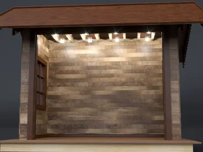 EUROPEAN COMMERCIAL WOODEN BUILDING STALL VER-1 2024 3D model