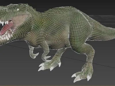 Game Ready Low Poly Dinosaur T-rex Low-poly 3D model