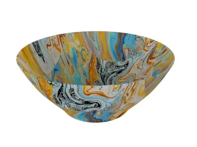 Bowl in yellow Pattren 3D model