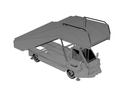Lowpoly ABS-580 3D Model toy truck with ramp on top Low-poly 3D model