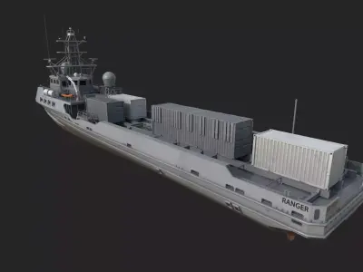 Ranger  USV  Ghost Fleet Overlord Unmanned Surface Vessels 3D model