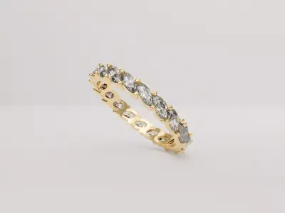 Diamond Eternity Marquise Ring 3D model Low-poly 3D model