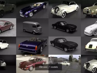 Old cars 3D Model Pack