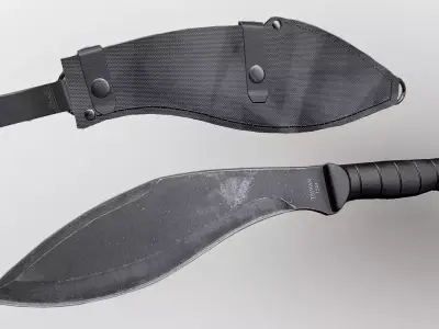 kukri knife PBR Low-poly 3D model