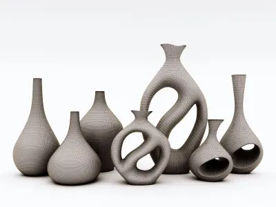A set of vases 3D model