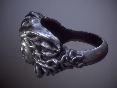 Medusa  the legendary character Ring for male and female Low-poly 3D model