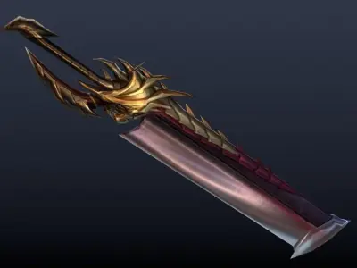Futuristic Sword Low-poly 3D model 27