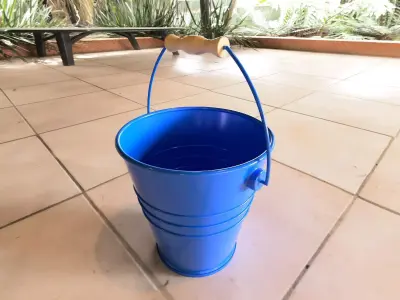 Bucket with wooden handle 3D model