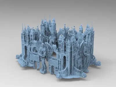Dark Ancient temple Stone temple 2 3D model